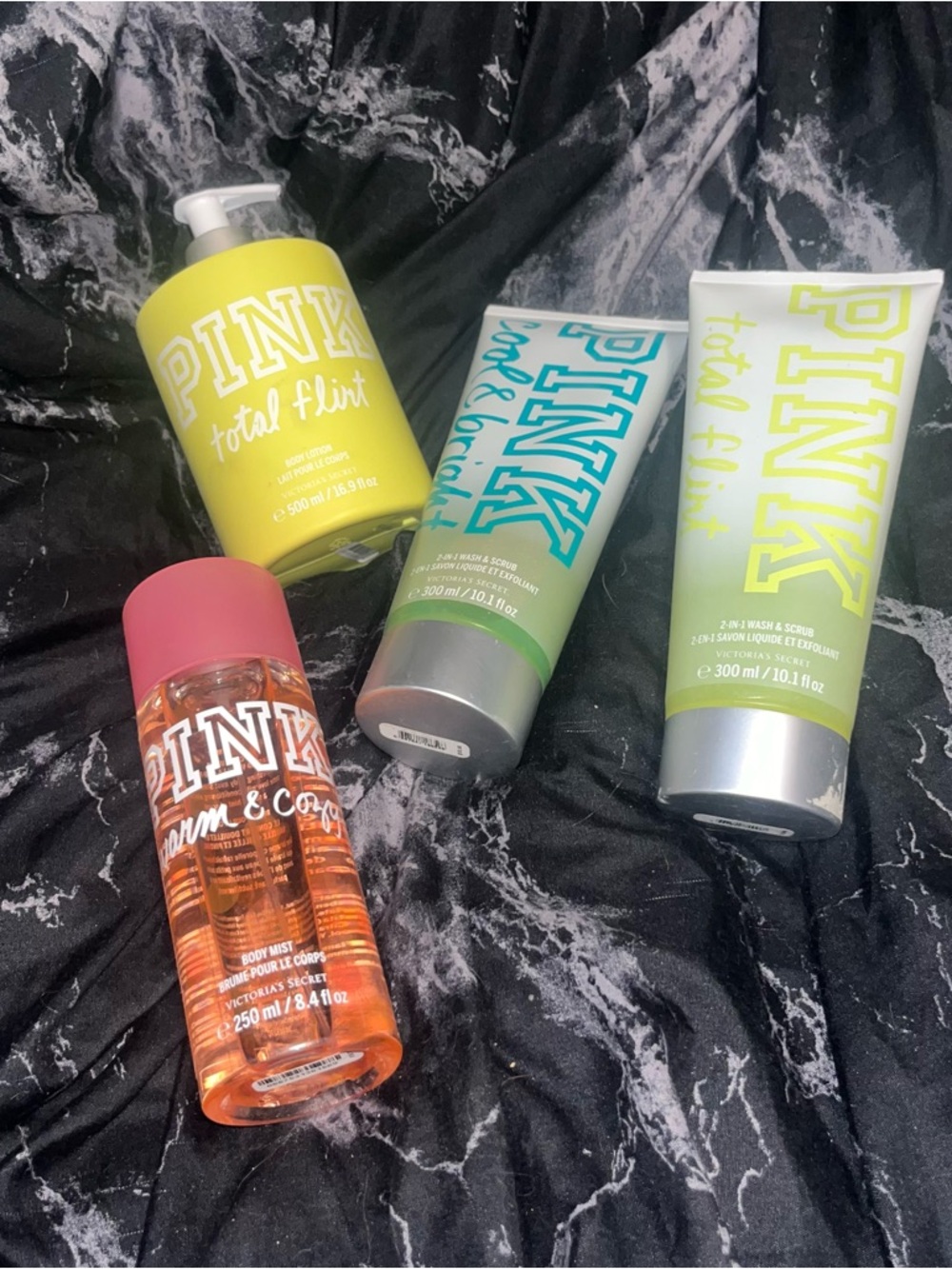 PINK Victoria's Secret Yellow & Green Body Care Set
